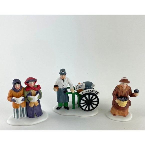 Christmas - DEPT. 56 - VIOLET VENDOR/CAROLERS/CHESTNUT VENDOR - Original Box - Picture 1 of 6